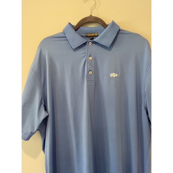 Peter Miller Men’s Comfort Blue Striped Golf‎ Polo Moisture Wicking Size XL - Picture 1 of 5